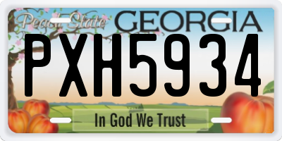 GA license plate PXH5934