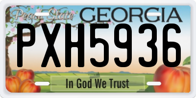 GA license plate PXH5936