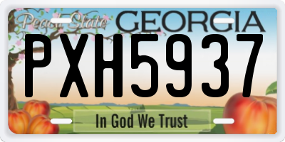 GA license plate PXH5937