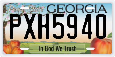 GA license plate PXH5940
