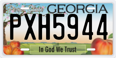 GA license plate PXH5944