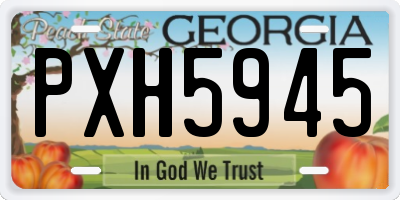 GA license plate PXH5945
