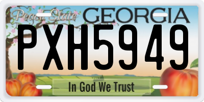 GA license plate PXH5949
