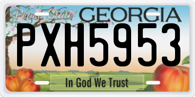 GA license plate PXH5953