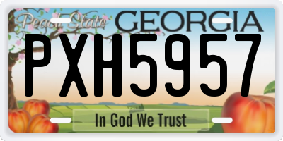 GA license plate PXH5957