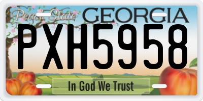 GA license plate PXH5958