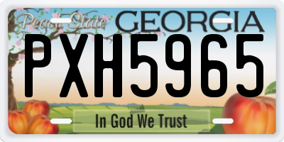 GA license plate PXH5965