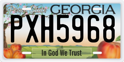 GA license plate PXH5968