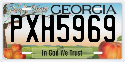 GA license plate PXH5969