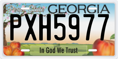 GA license plate PXH5977