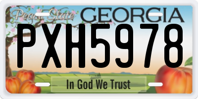 GA license plate PXH5978
