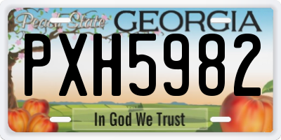 GA license plate PXH5982
