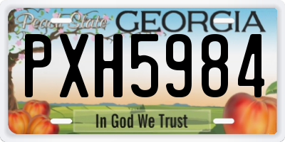 GA license plate PXH5984