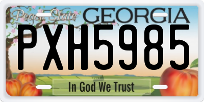 GA license plate PXH5985
