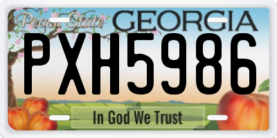 GA license plate PXH5986