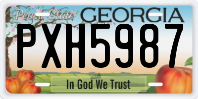 GA license plate PXH5987
