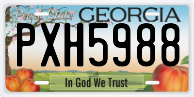 GA license plate PXH5988
