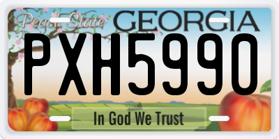 GA license plate PXH5990