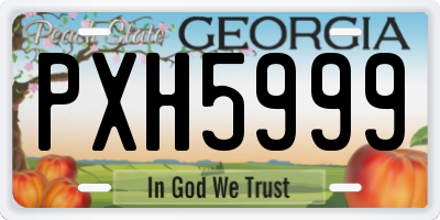 GA license plate PXH5999