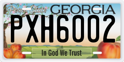 GA license plate PXH6002
