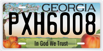 GA license plate PXH6008