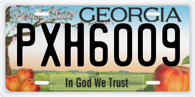 GA license plate PXH6009