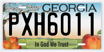 GA license plate PXH6011