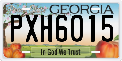 GA license plate PXH6015