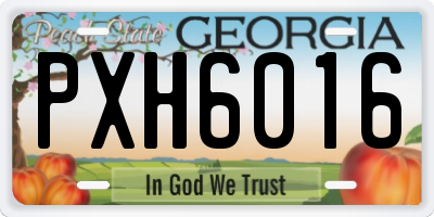 GA license plate PXH6016