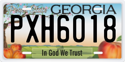 GA license plate PXH6018