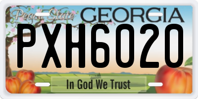 GA license plate PXH6020