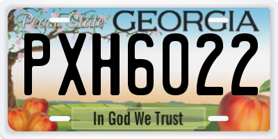 GA license plate PXH6022