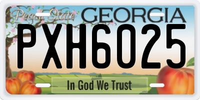 GA license plate PXH6025