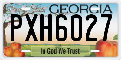 GA license plate PXH6027