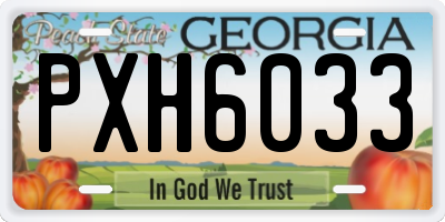GA license plate PXH6033