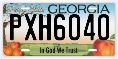 GA license plate PXH6040