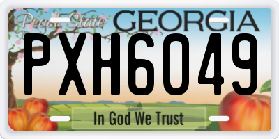 GA license plate PXH6049