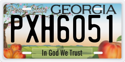GA license plate PXH6051
