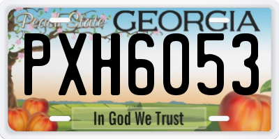 GA license plate PXH6053