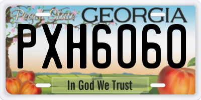 GA license plate PXH6060
