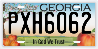 GA license plate PXH6062