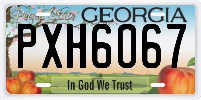 GA license plate PXH6067