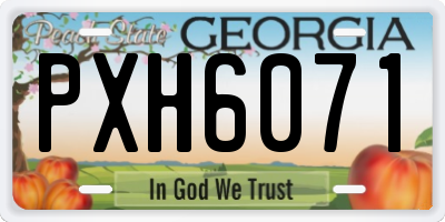 GA license plate PXH6071