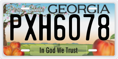 GA license plate PXH6078