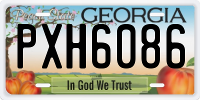 GA license plate PXH6086