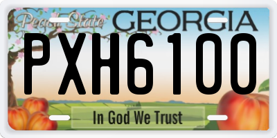 GA license plate PXH6100