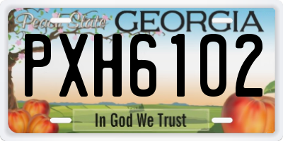 GA license plate PXH6102