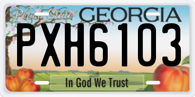 GA license plate PXH6103