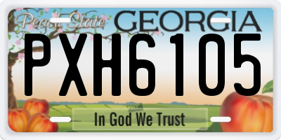 GA license plate PXH6105