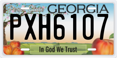 GA license plate PXH6107
